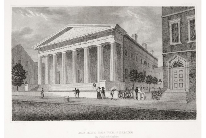 Philadelphia Bank, Meyer, oceloryt, 1850