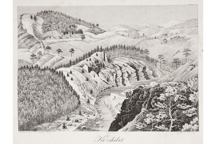 Kozí Hřbet , Heber, litografie, 1847