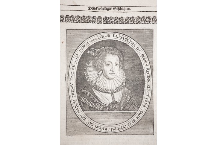 Luisa Juliana Oranžská., Merian,  mědiryt (1650)