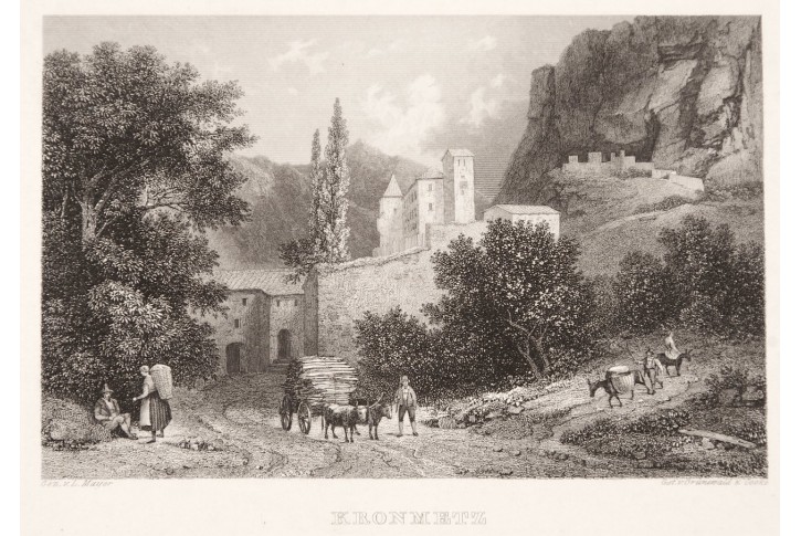 Mezzocorona - Kronmetz,  Mayer, oceloryt, 1840