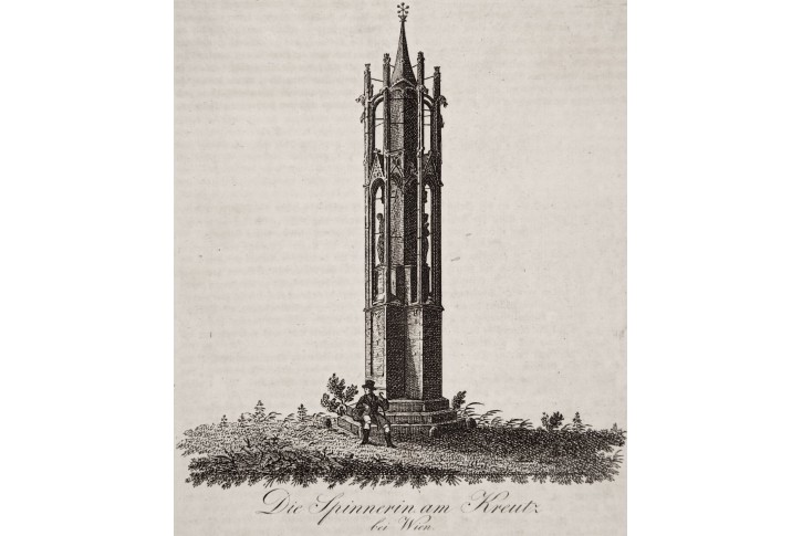 Wien Spinnerin am Kreuz, mědiryt, (1820)