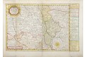 Schreiber : Litoměřický kraj , kolorovaný mědiryt, 1740