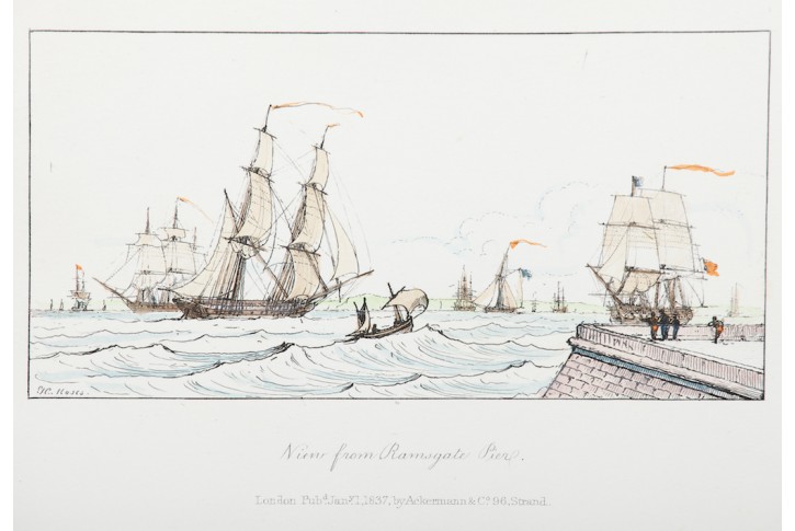 Lodě Ramsgate Pier, Moses, lept, 1837
