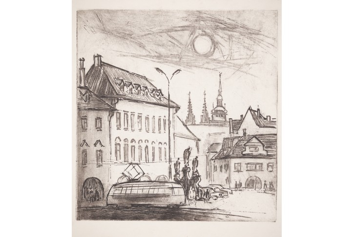 Praha Pohořelec, lept , (1950)