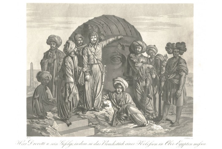 Egypt Kolos Drovetti, Döbler , akvatinta, 1819