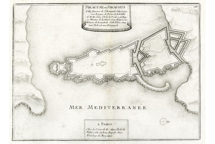Siracusa, N. de Fer, mědiryt, 1705