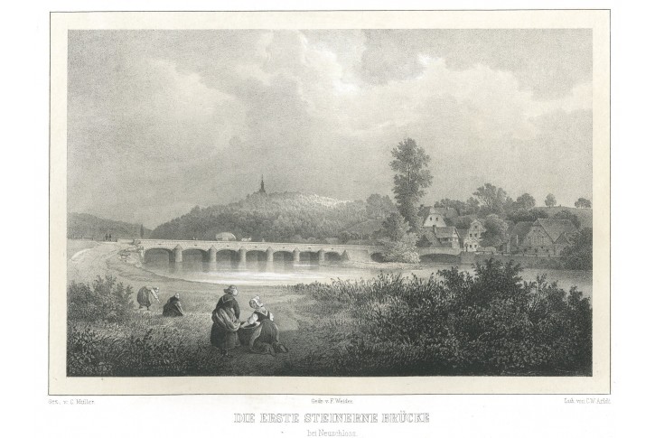 Dolní Olešnice , Semmler, litografie, 1845