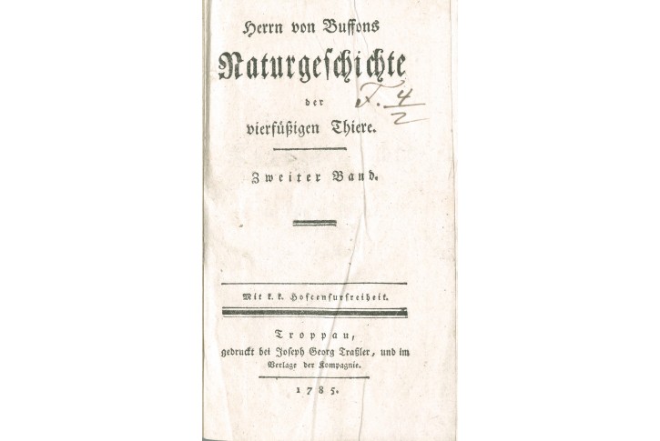 Buffon G.: Naturgesch. Vierfüßigen 2., Opava 1785