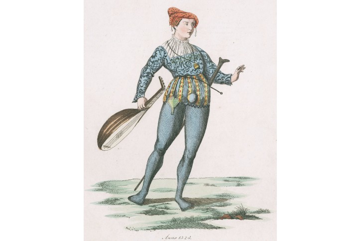 Trubadur, kolor. mědiryt , (1820)