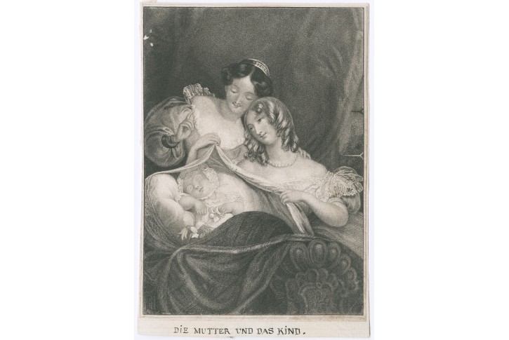 Matka a dítě, mědiryt, (1830)