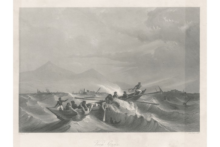 Veracruz, Payne, oceloryt, 1850