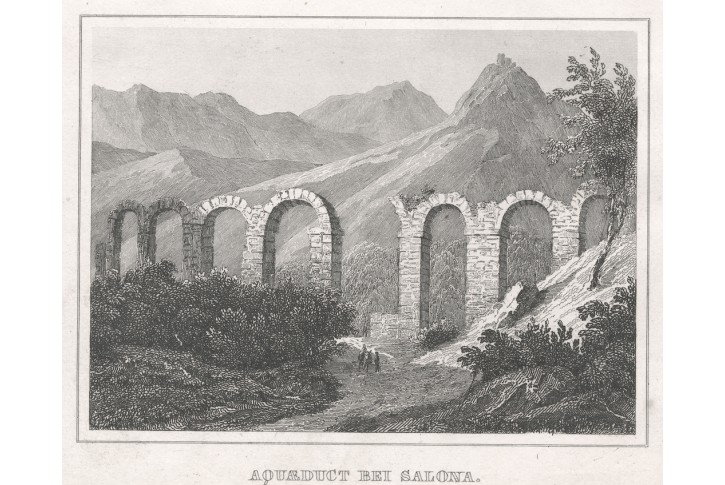 Akvadukt u Salony, Schmidl, oceloryt, 1842