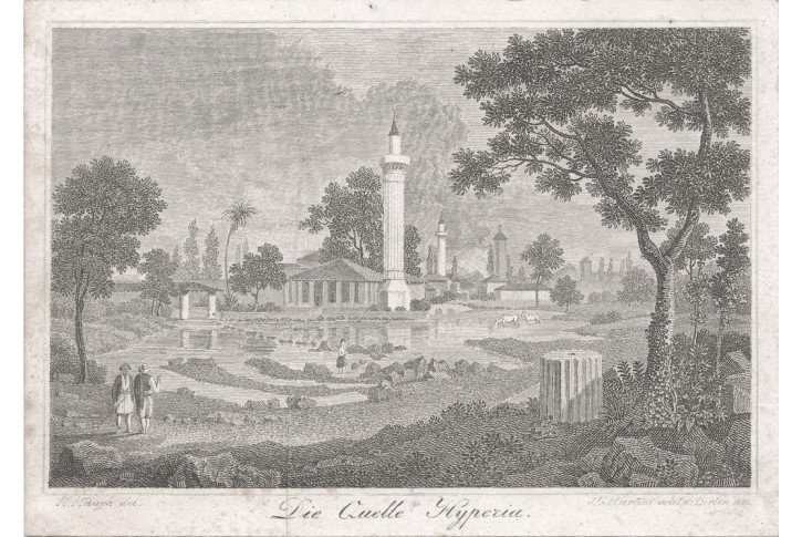 Thessalie quelle Hyperia, mědiryt, 1832