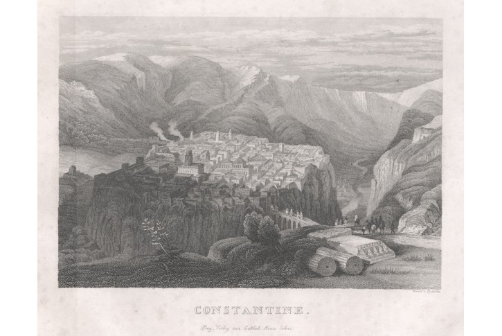 Constantine Alžírsko, Haase, oceloryt 1838