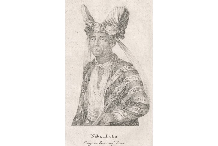 Timor král Naba Leba ,  mědiryt (1820)