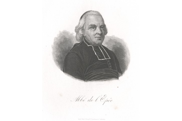 Abbe de l Epee, oceloryt, 1850