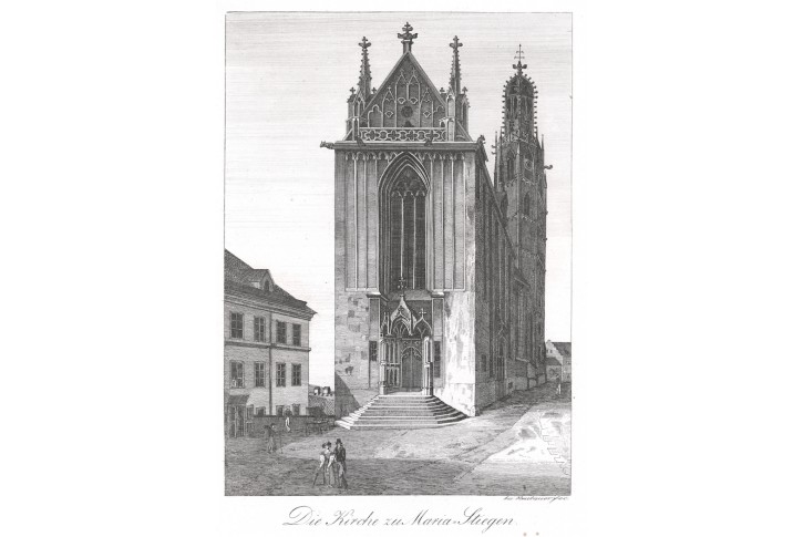 Wien Maria Stiegen, mědiryt, 1810