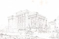 Atheny Minerva chrám, lept, (1830)