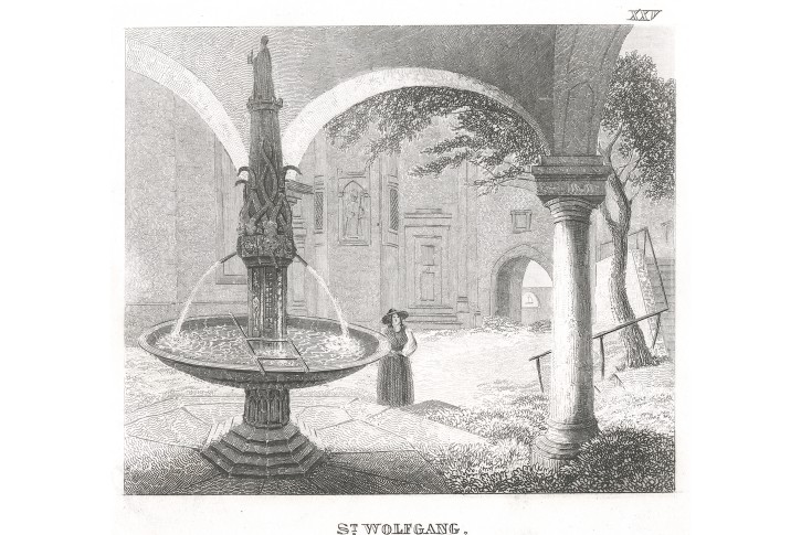 St. Wolfgang kašna, oceloryt, (1860)