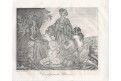 Otrokyně Alžír, Medau, litografie, (1840)