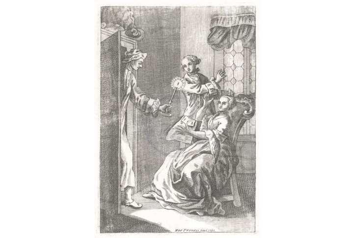 Přistiženii, mědiryt , 1763