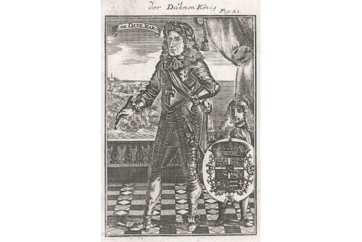 Dánsko král, Mallet, mědiryt, 1719