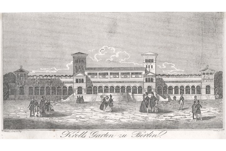 Berlin Kroll Garten, Medau, litografie, (1850)