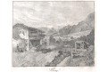 Brieg, Medau, litografie, 1838