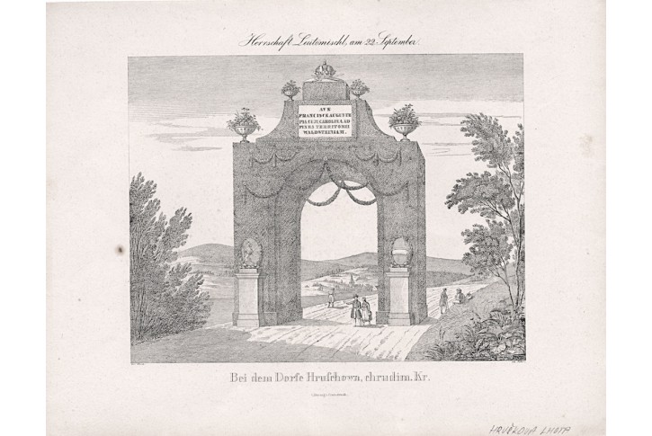 Hrušova Lhota, Glasser, litografie, 1836