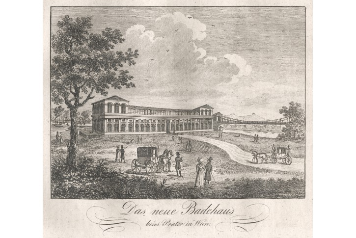 Wien Badchaus, Medau, mědiryt, (1840)