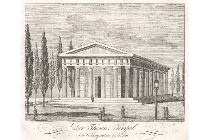 Wien Theseus Tempel, Medau, mědiryt, (1840)