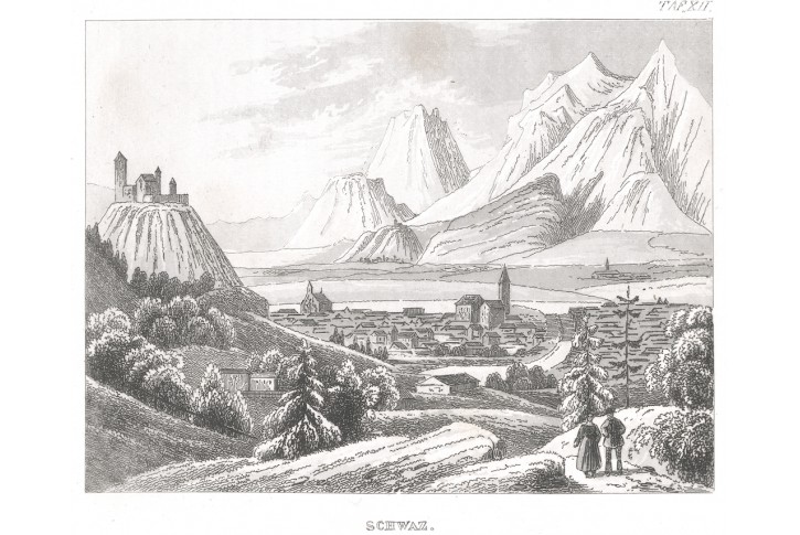 Schwaz, oceloryt s leptem, 1840