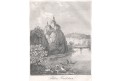 Kriebstein, Medau, litografie, 1838