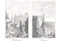 Hohenschwangau Lichtenstein, litografie, (1840)