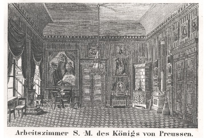 Pracovna pruského krále, litografie 1837