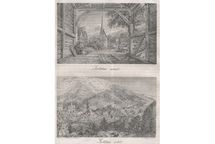 Goldau, Medau, litografie, 1827