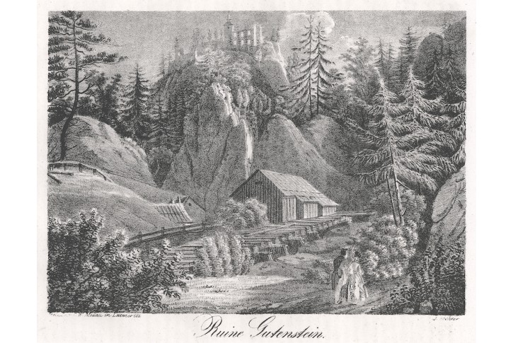 Gutenstein,  Medau, litografie, (1840)