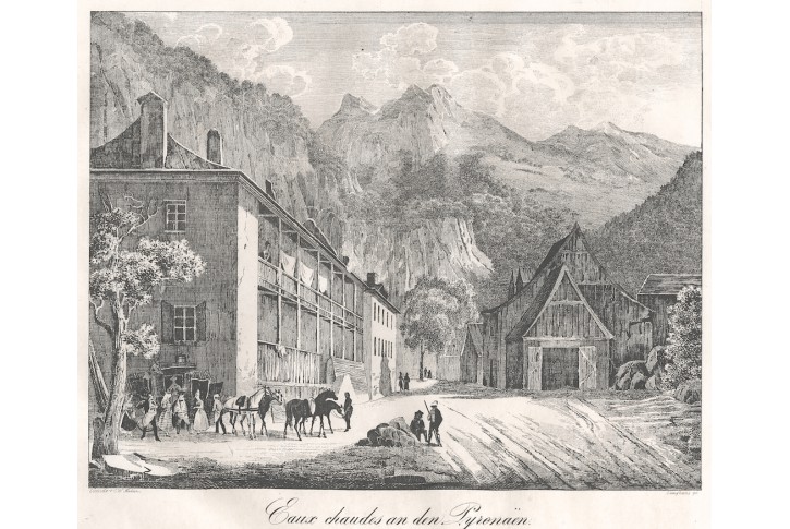 Eux Chaudes, Medau, litografie, 1838