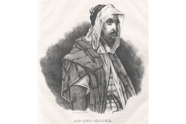 Ab El Kader, Medau,  Litografie, 1839