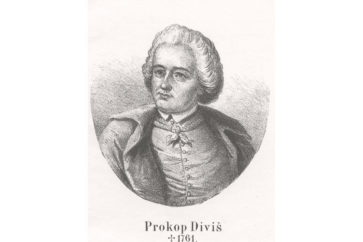 Prokop Diviš, litografie, (1870)