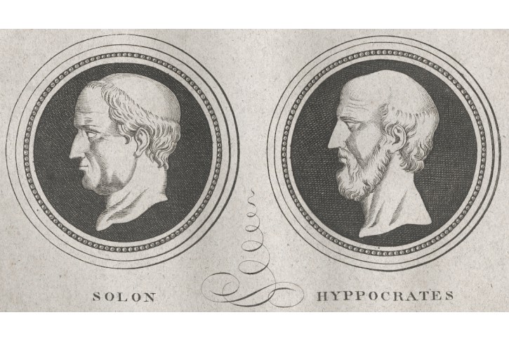 Solon a Hyppokrates, Medau, mědiryt , 1830