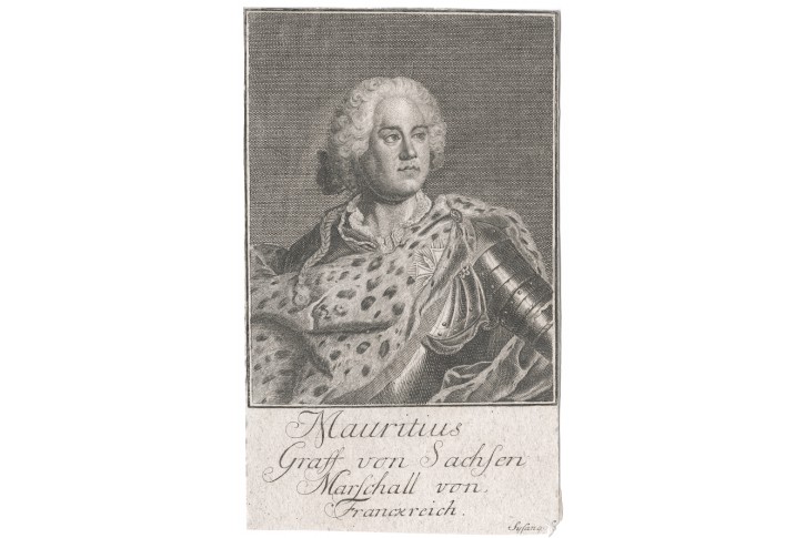 Moritz von Sachsen , mědiryt , (1720)