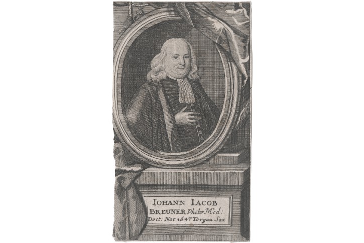 Johann Jacob Bräuner , mědiryt , 18. stol.