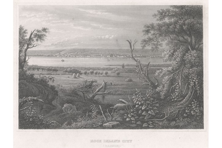 City of Rock Island,, Meyer, oceloryt, 1850