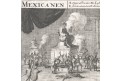 Mexiko rituály,  mědiryt, 17 stol.