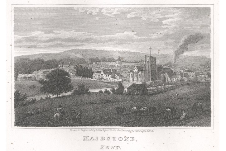 Maidstone Kent, oceloryt, 1820