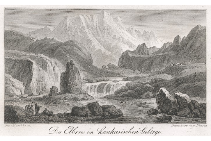 Elbrus, Weidmann,  mědiryt, 1843