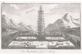 Peking porcelánová pagoda , mědiryt, (1820)