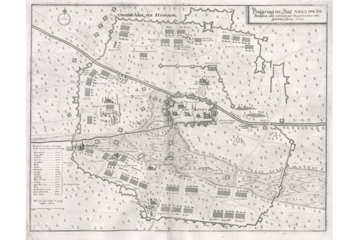 AIRE/PAS-DE-CALAIS., Merian, mědiryt, 1643