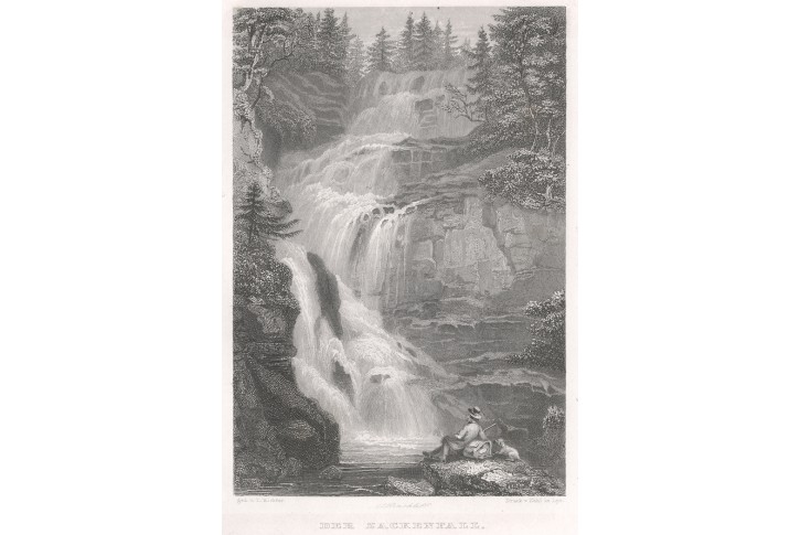 Wodospad Kamieńczyka,  Herloss, oceloryt, 1841
